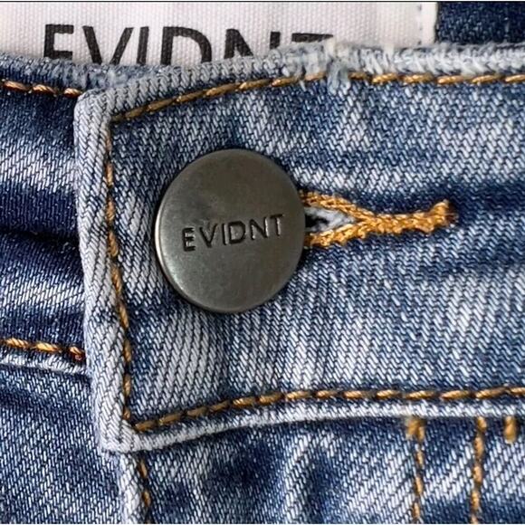 EVIDNT Anthropologie Sz26 Tate Skinny Distressed BlueJeans 3” Slit Pant Cuff Cr6 - Picture 7 of 7